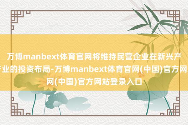 万博manbext体育官网将维持民营企业在新兴产业、将来产业的投资布局-万博manbext体育官网(中国)官方网站登录入口