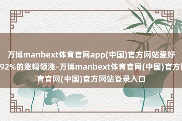 万博manbext体育官网app(中国)官方网站爱好意思客以14.92%的涨幅领涨-万博manbext体育官网(中国)官方网站登录入口
